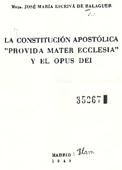 Conferencia Escrivá de Balaguer 1948