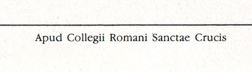 Apud Collegii Romani Sanctae Crucis